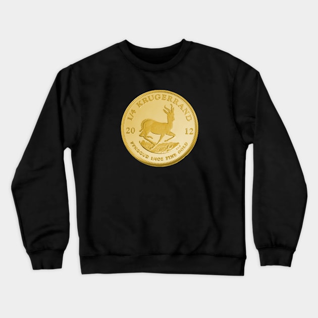 South African Krugerrand Gold Bullion Coin Crewneck Sweatshirt by zap